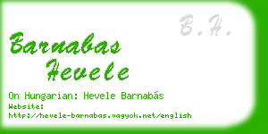 barnabas hevele business card